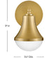 Haddie 1-Light Small Single Light Vanity in Lacquered Brass