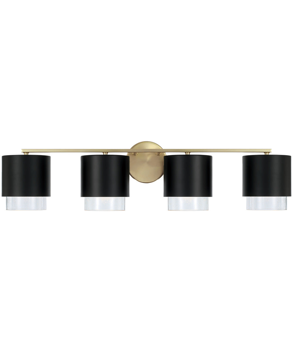 Weller 4-Light Vanity Matte Brass and Black