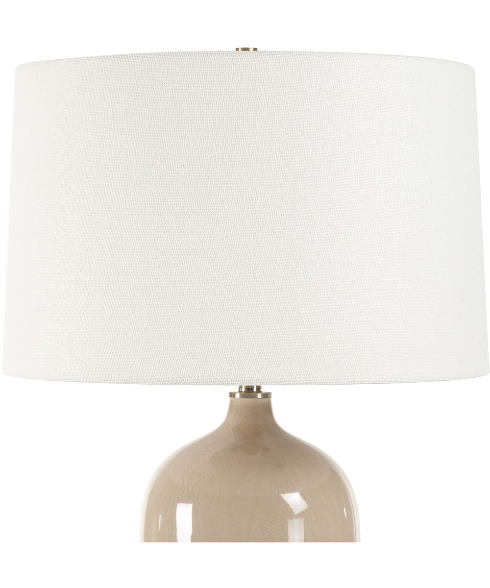 Ceramic Table Lamp with Crackled Gray Glaze