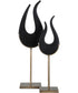 Black Flame Sculptures, Set of 2