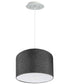 16" W 2 Light Pendant Granite Gray Shade with Diffuser, White Cord