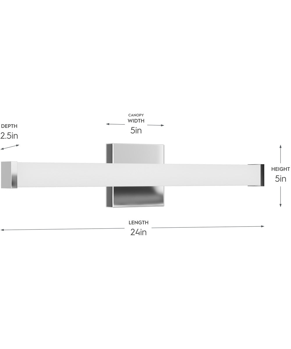 Phase 6.1 24 in. 5CCT Integrated LED Linear Vanity Light Polished Chrome