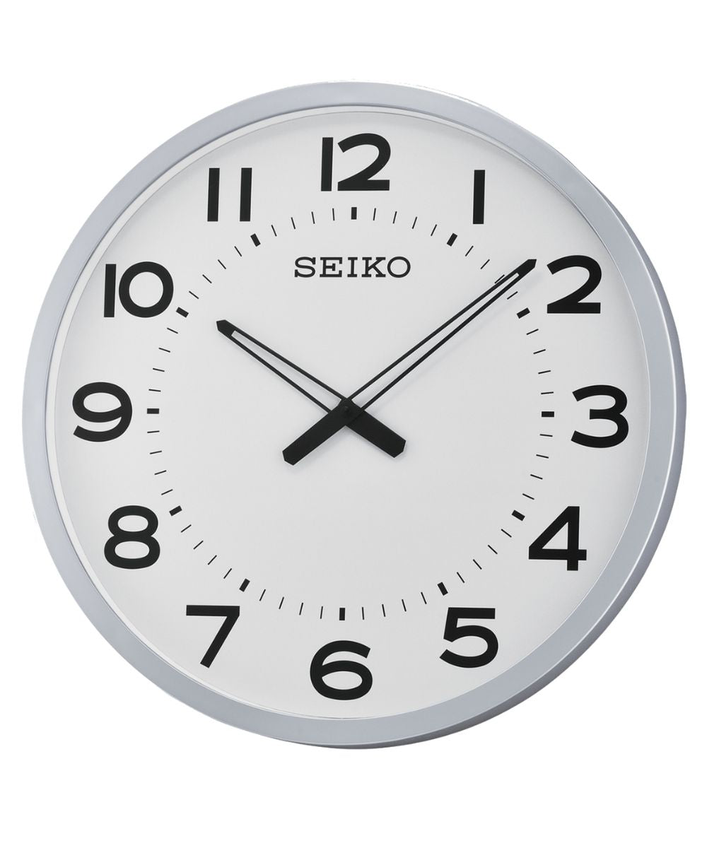 Silver-Tone Framed Numbered Wall Clock