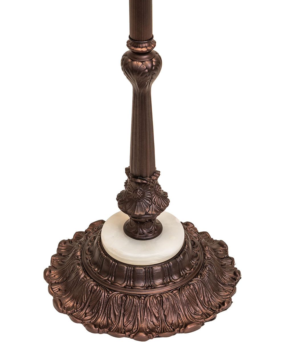 24" High Tiffany Jeweled Peacock Floor Lamp