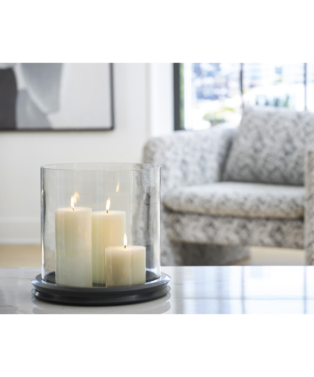 Saskia Candle Holder Clear/Black