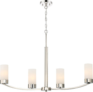 34"W Denver 4-Light Pendant Polished Nickel