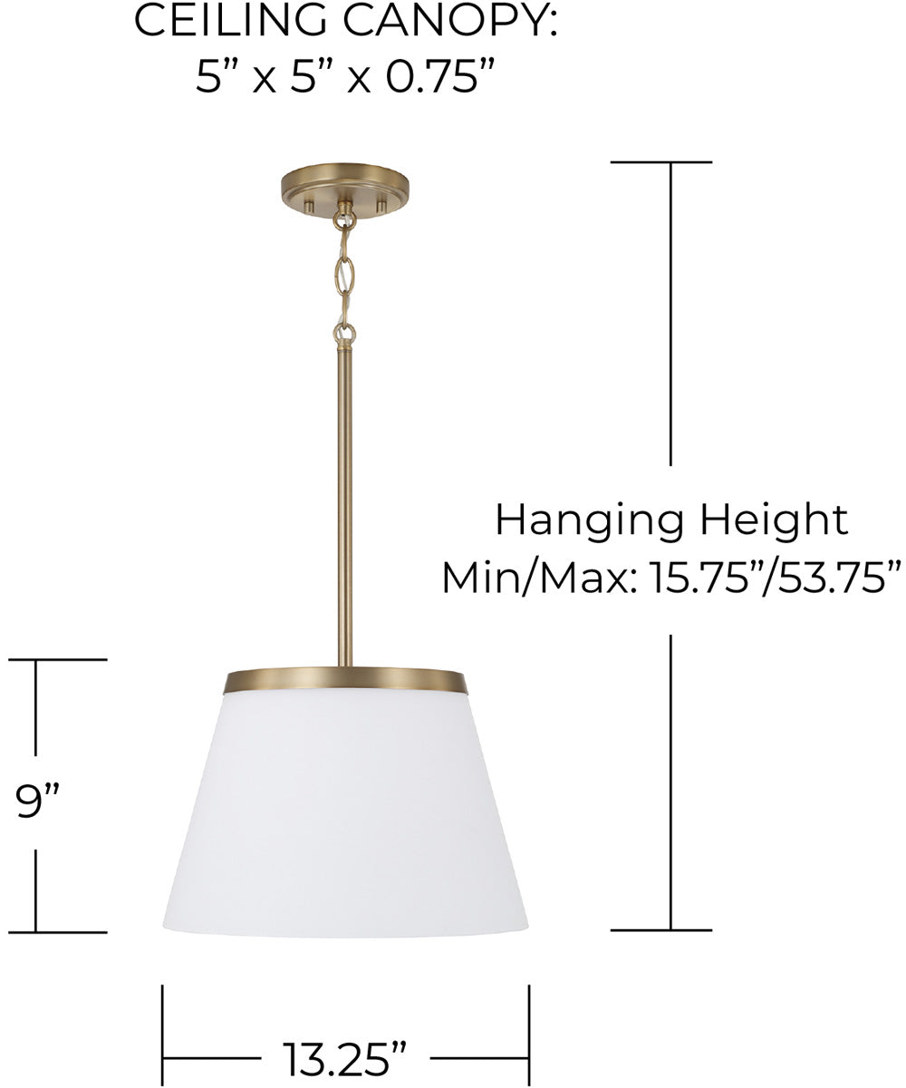 Drake 1-Light Pendant Aged Brass