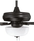 EOS 2 Light Frosted White Bowl 52" Ceiling Fan 2-Light Fan Flat Black