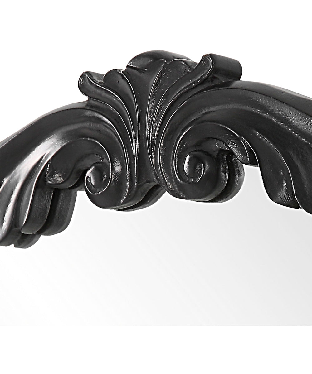 30x31" Wall Mirror Satin Black with Light Gray Glaze