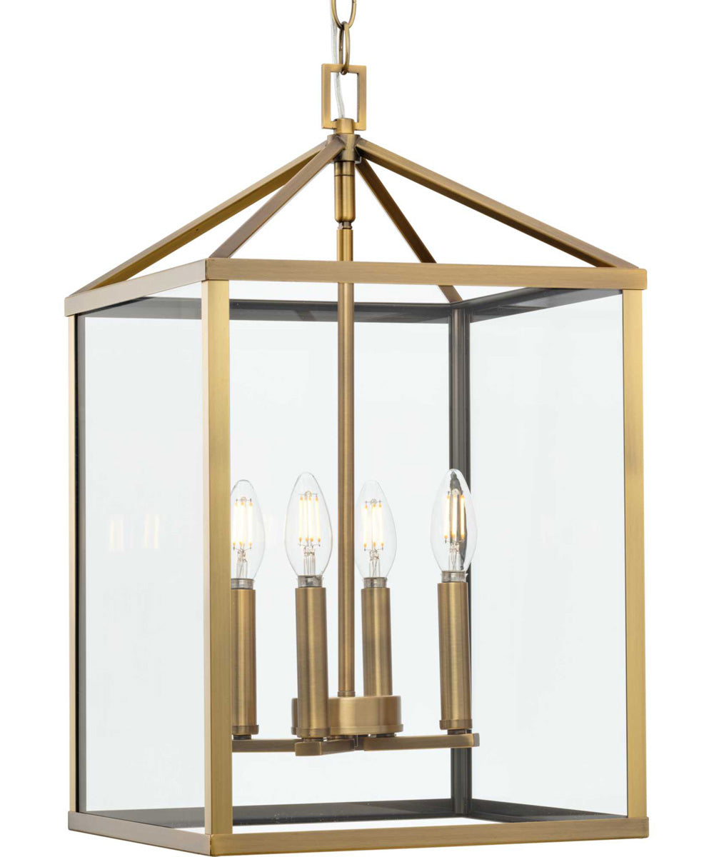 Hillcrest 4-Light Transitional Hall & Foyer Light Vintage Brass