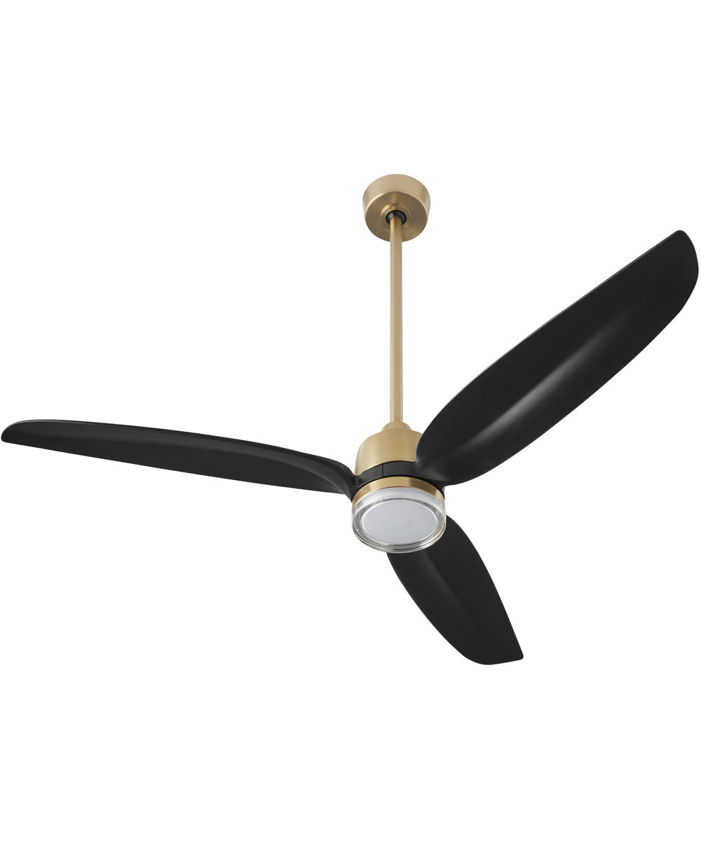 58" Exodus Patio Ceiling Fan Aged Brass w/ MB downrod