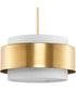Silva 3-Light White Linen Shade Pendant Brushed Bronze