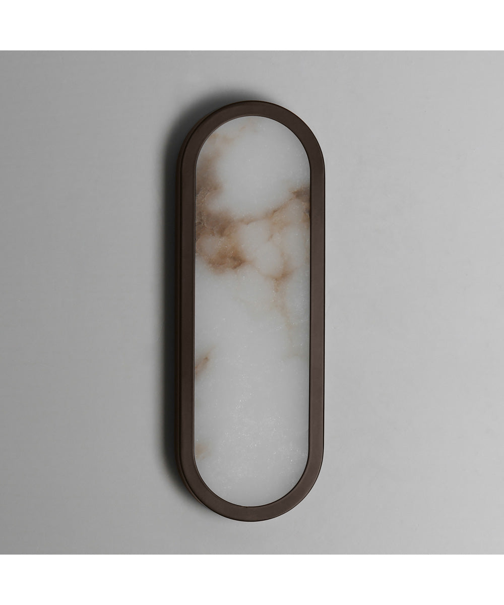 Plinth 15 inch LED Alabaster Wall Sconce Dark Bronze