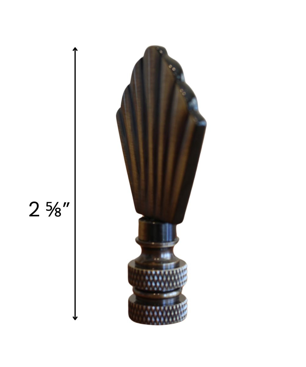 Art Deco Lamp Finial Antique Brass, 2.5"h