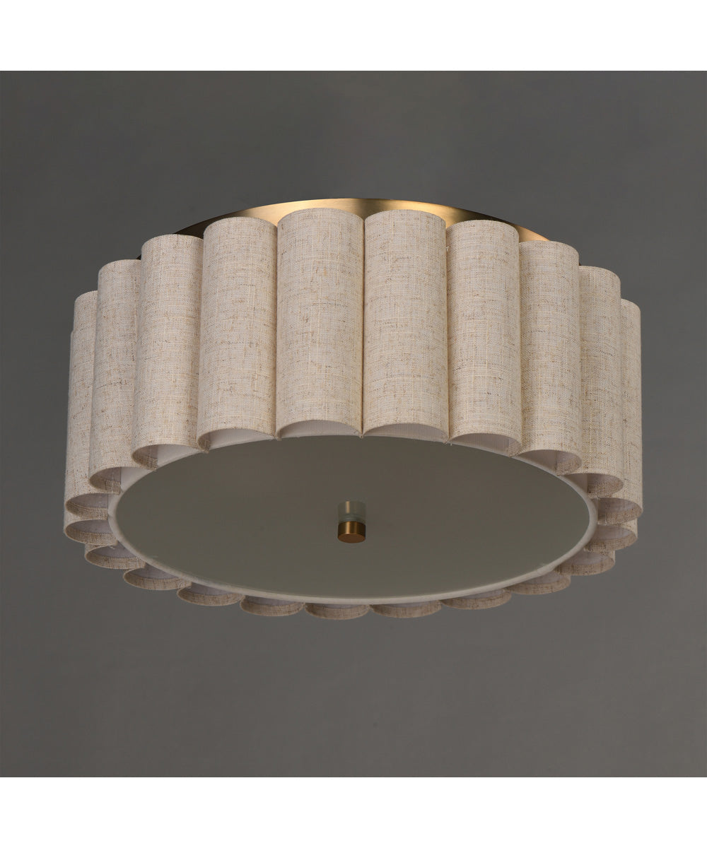 Penelope 2-Light Flush mount Natural Aged Brass