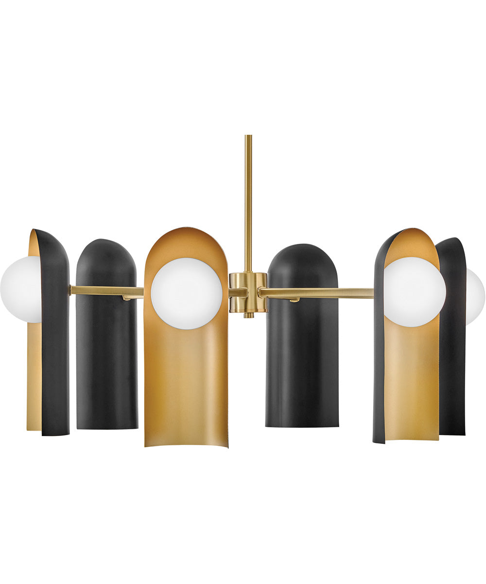 Zuri 6-Light Medium Single Tier in Lacquered Brass
