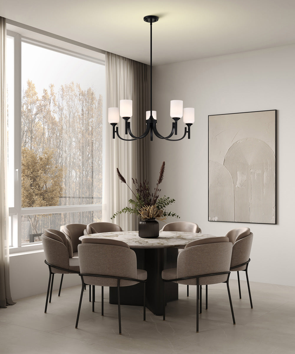 Solara 5-Light Chandelier Matte Black