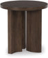 Korestone Round End Table Dark Brown
