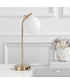Modern Desk Lamp with White Glass Globe and USB Port