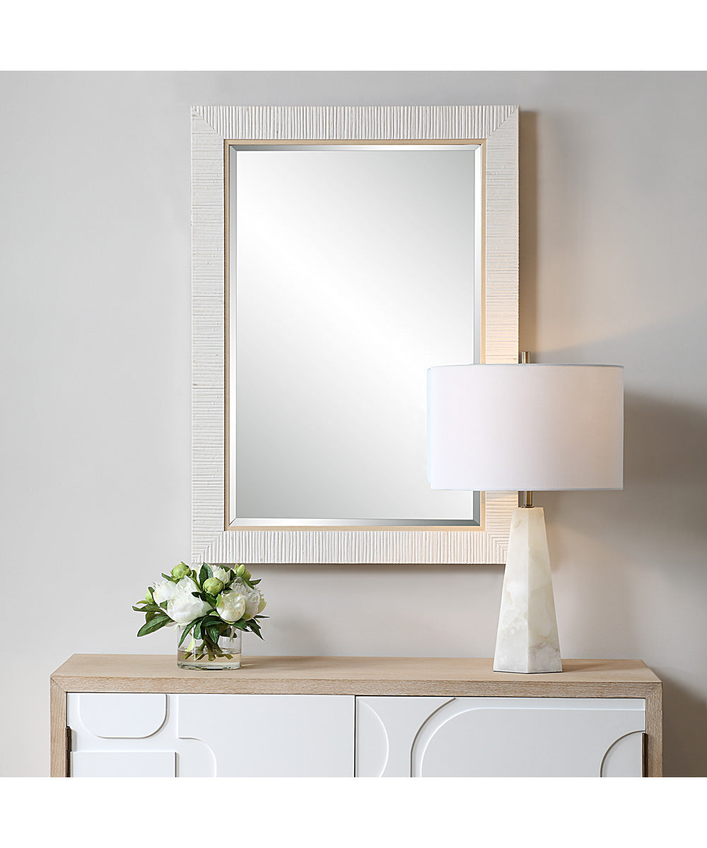 25x35" Wall Mirror Whitewashed Textured Wrap