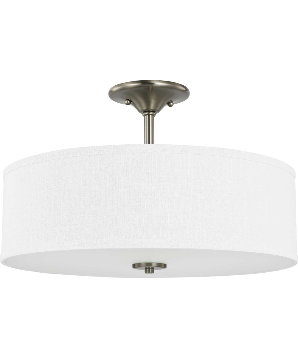 Inspire 3-Light 18" Semi-Flush Mount Brushed Nickel