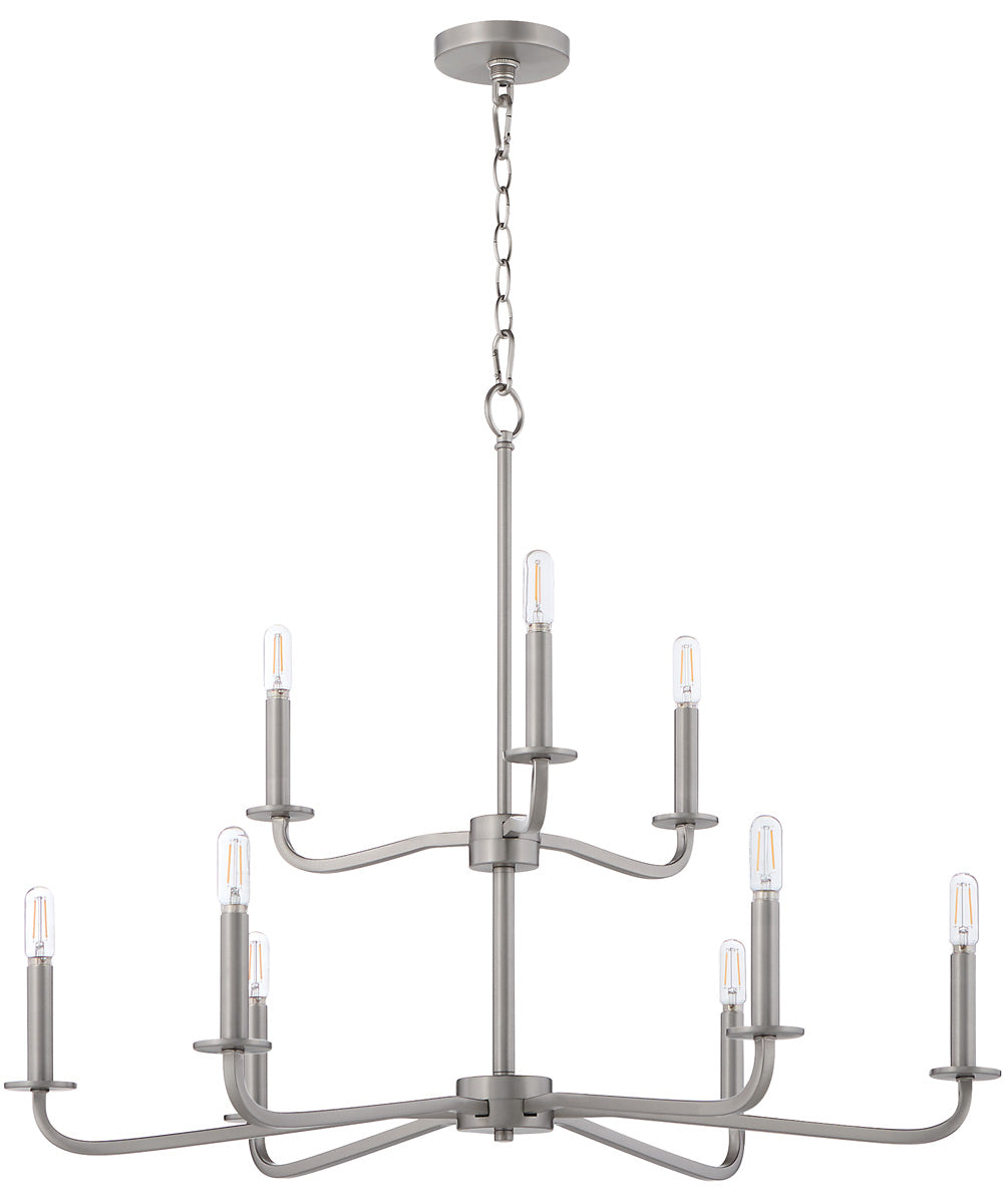 Rutherford 9-light Chandelier Satin Nickel