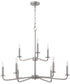 Rutherford 9-light Chandelier Satin Nickel