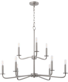 Rutherford 9-light Chandelier Satin Nickel