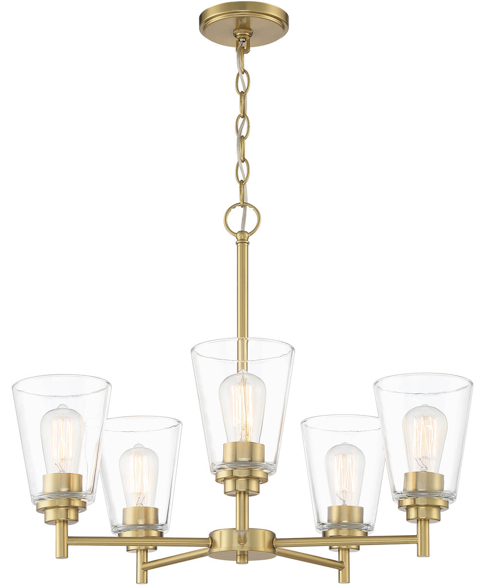 Westin 5 Light Chandelier Brushed Gold