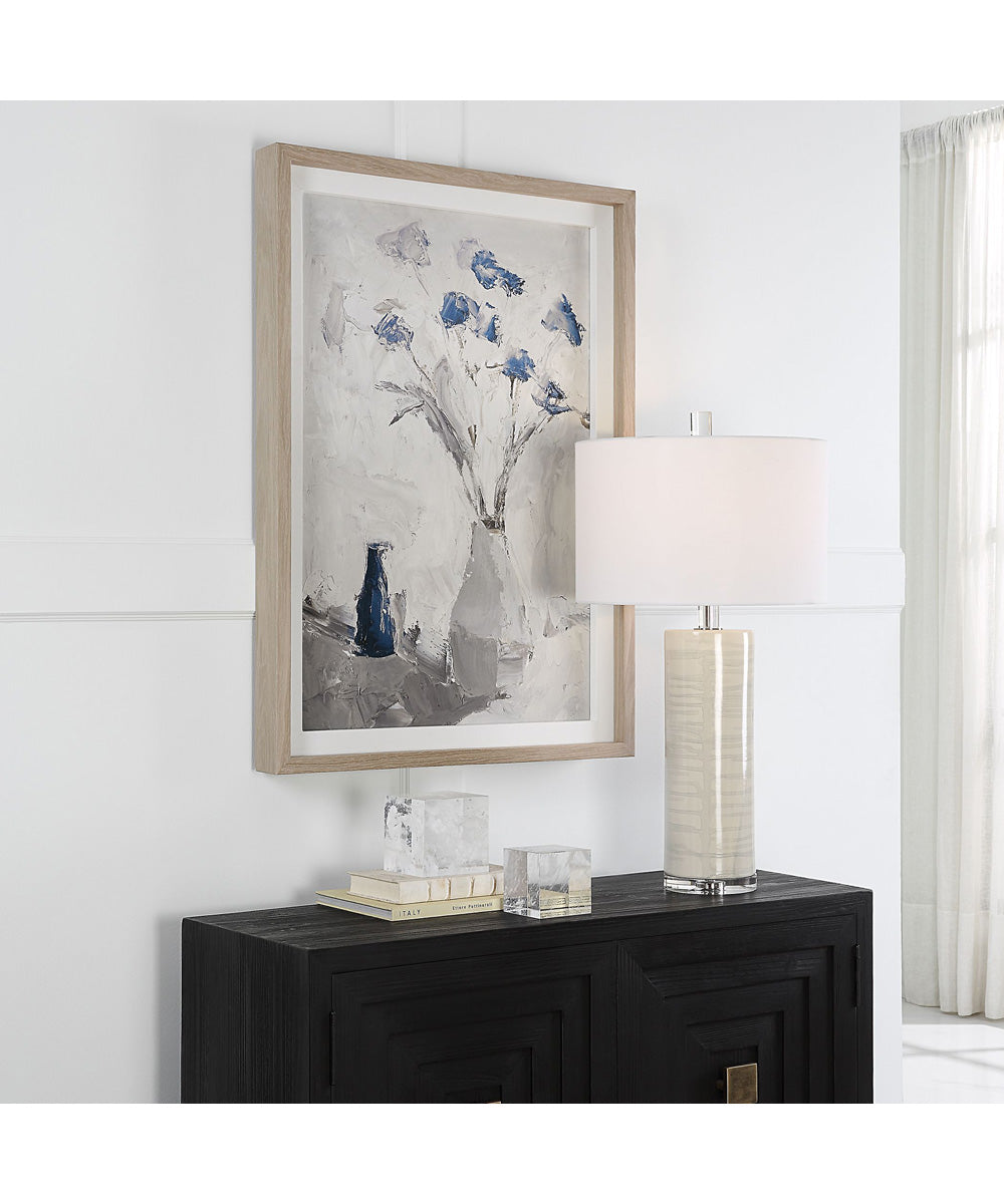 Blue Flowers In Vase Framed Print