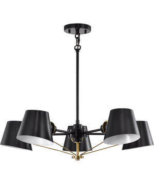 Baxter 5-Light Chandelier Black / Burnished Brass