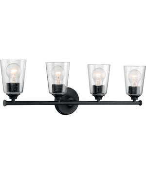 28"W Bransel 4-Light Vanity & Wall Matte Black