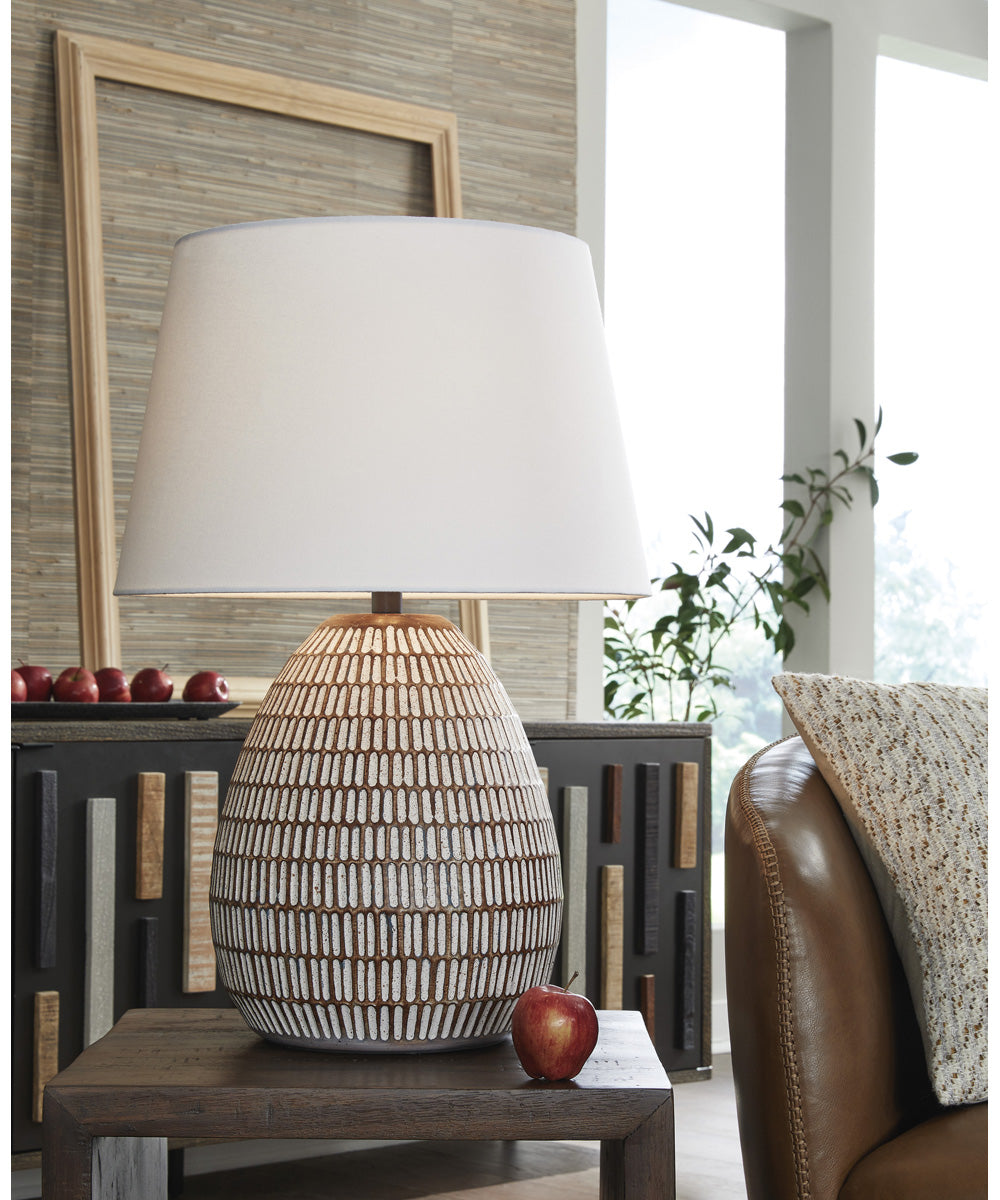 Darrich Metal Table Lamp Beige/White