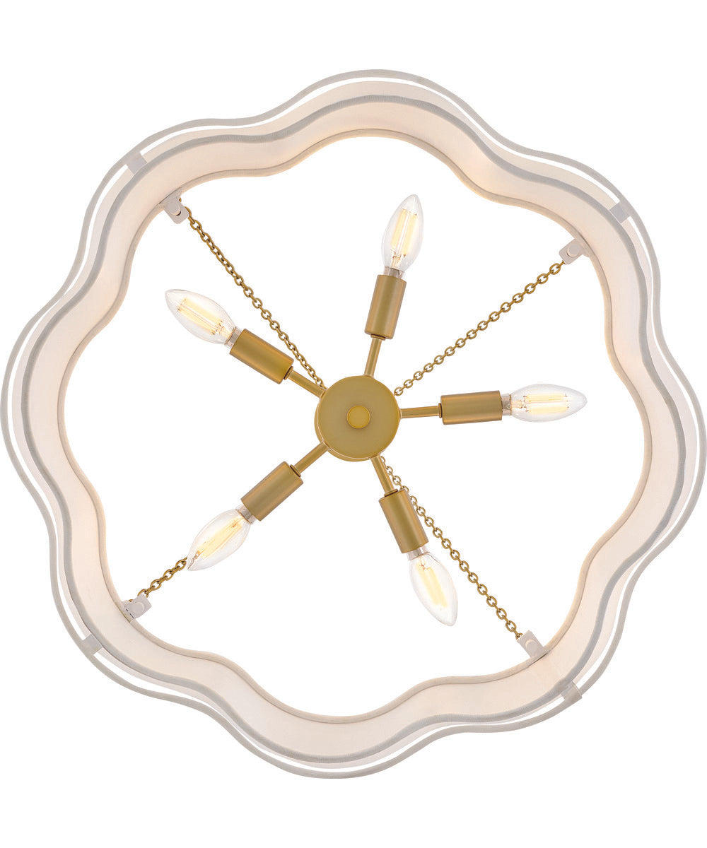 Gwen 5-Light Medium Drum Chandelier in Lacquered Brass