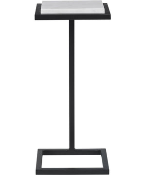 Martini Table in Satin Black with White Polished Marble