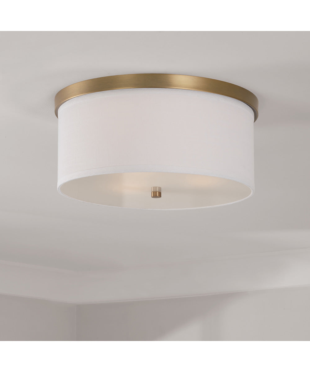 Midtown 3-Light Flush Mount Aged Brass