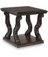 Maylee Square End Table Dark Brown