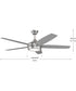 Nolyn V 52 in. 5-Blade Modern LED Ceiling Fan Brushed Nickel