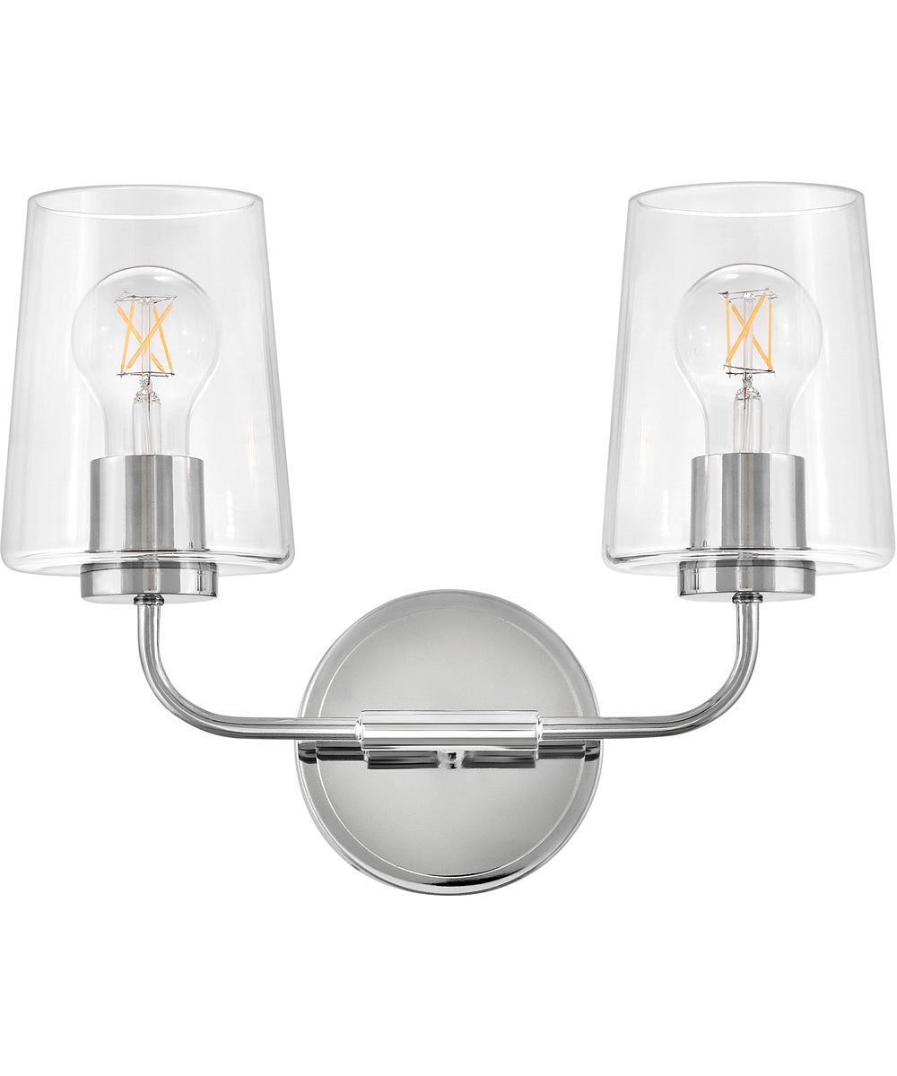 Kline 2-Light Small Two Light Vanity in Chrome
