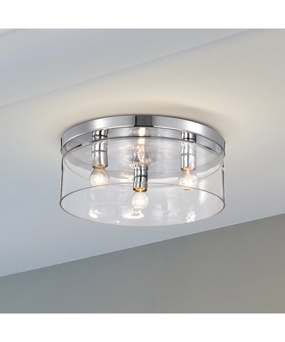 Marlowe 3-Light Close-to-Ceiling Polished Nickel