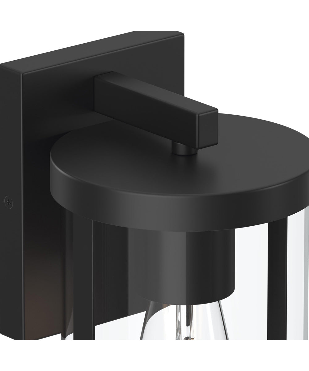 Kagen Medium Outdoor Wall Light with Clear Glass Panels Matte Black