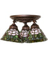 16" Wide Tiffany Rosebush 3 Light Semi-Flush Mount