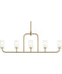 Mack 5-Light Linear Chandelier with Layered Glass Shades Brushed Gold