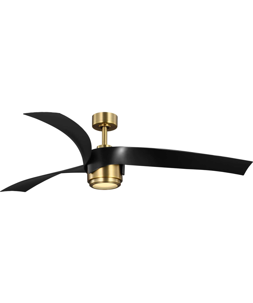 Insigna 60-in 3-Blade Contemporary Ceiling Fan with Matte Black Blades Vintage Brass