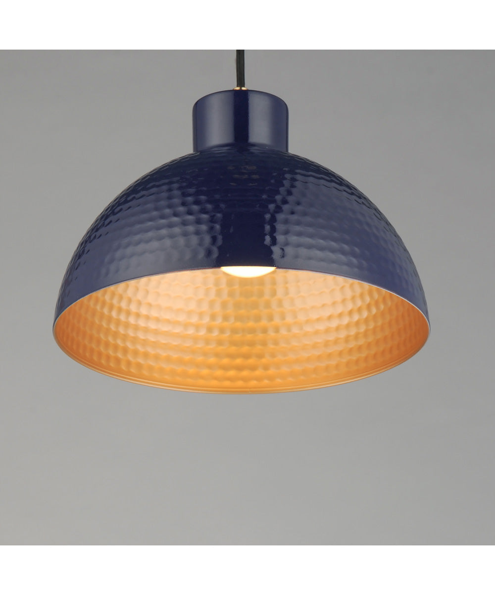 Rockport 12 inch 1-Light Pendant Green / Natural Aged Brass