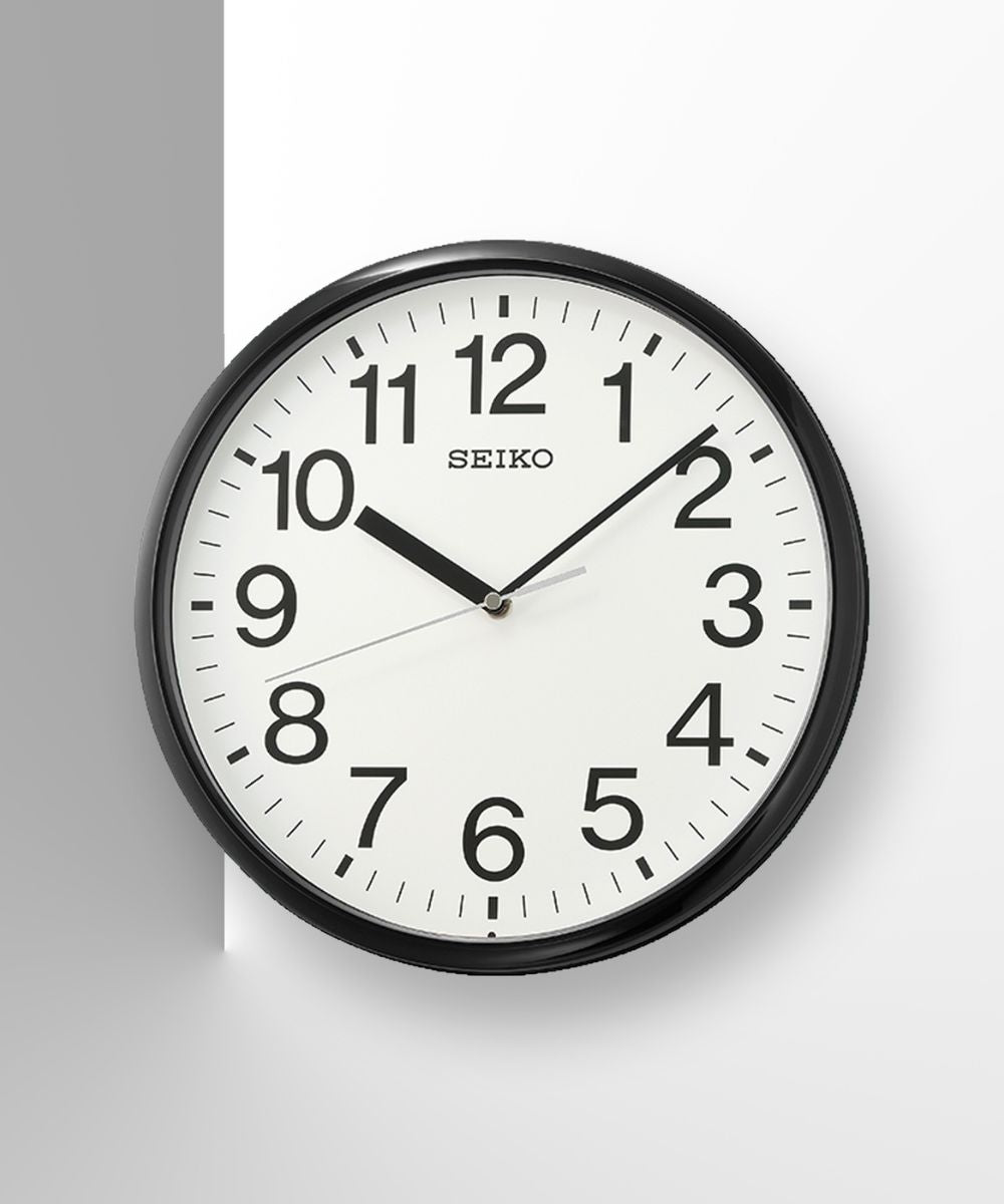 OPEN BOX 12" Business Wall Clock Black Glass Cover