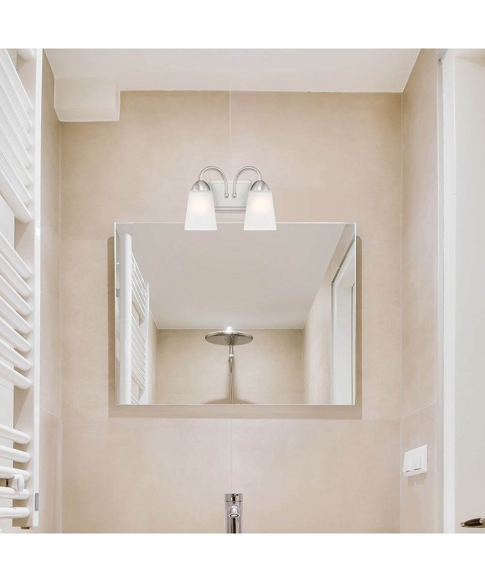 Malone 2 Light Vanity Brushed Nickel