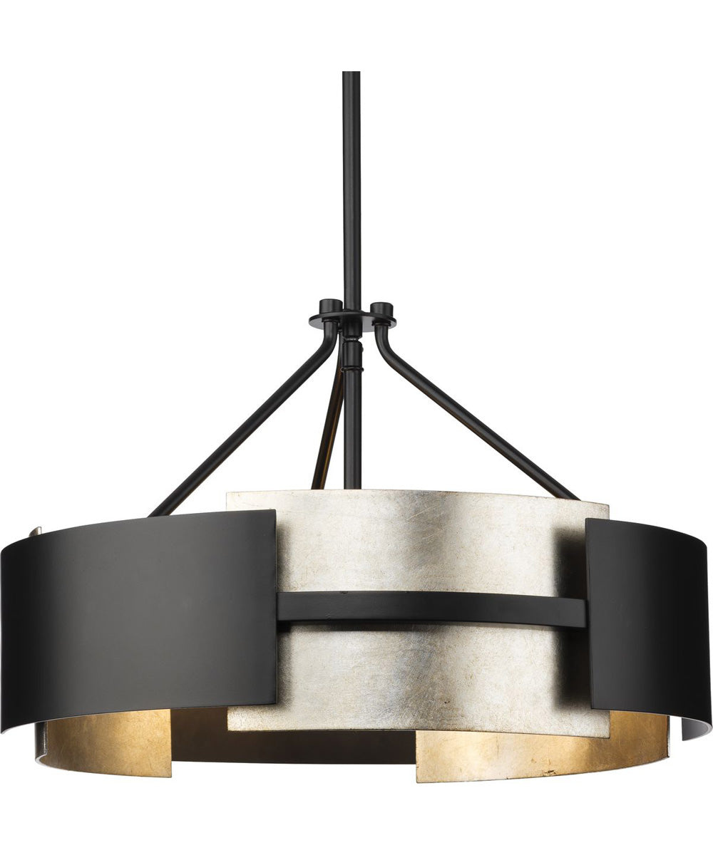 Lowery 3-Light Semi-Flush Mount Matte Black