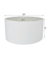 16"W x 9"H White Linen Hardback Shallow Drum Lampshade