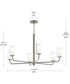 Mack 6-Light Chandelier with Layered Glass Shades Brushed Nickel